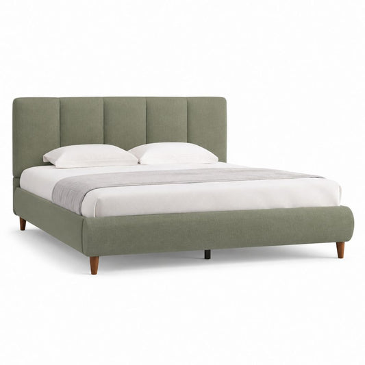 Letto matrimoniale imbottito verde in poliestere rettangolare 160 x 200 cm