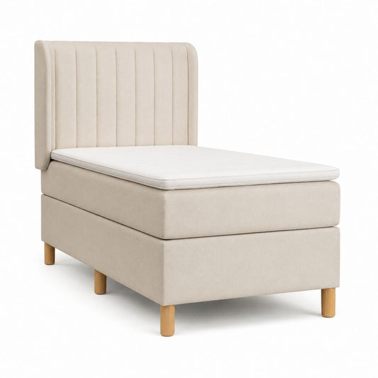 Letto singolo con materasso imbottito beige in poliestere rettangolare 90 x 200 cm